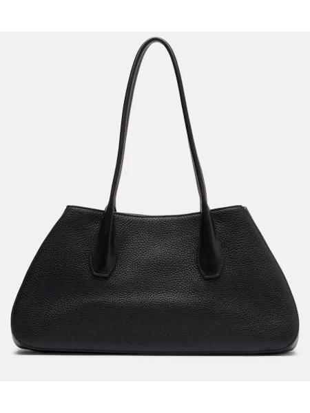 Geanta de piele The Row din piele negru