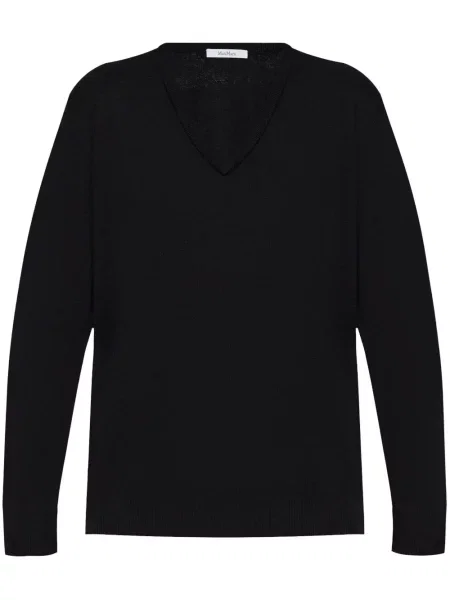Top Max Mara de lână cu decolteu în V negru