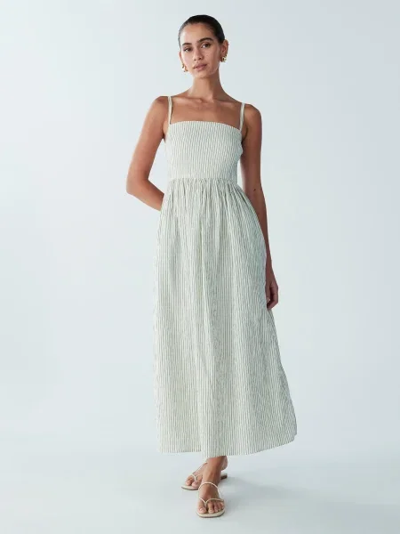 St MRLO Rochie Lanah fildeş / stuf verde