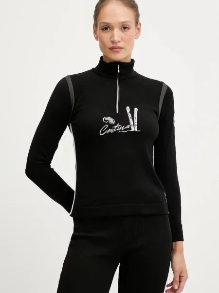 Funkční tričko s dlouhým rukávem s příměsí vlny Newland LADY WOOL T-NECK černá