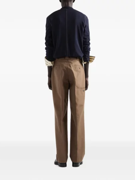 Pantaloni Prada din canvas maro