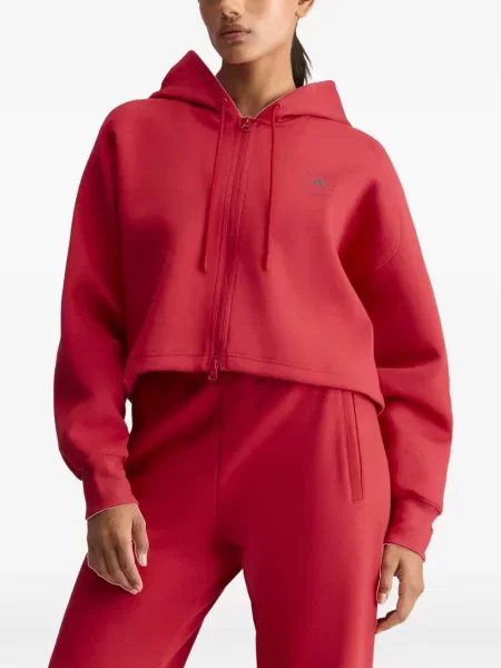 Decupat hanorac cu glugă Adidas By Stella Mccartney roșu