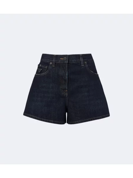 Pantaloni scurți din denim Prada albastru
