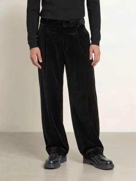 Hugo Oblekové Kalhoty Flips Modern Fit Ze Sametu black černé