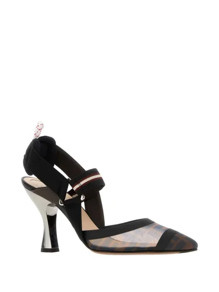 Pantofi cu toc Fendi slingback maro