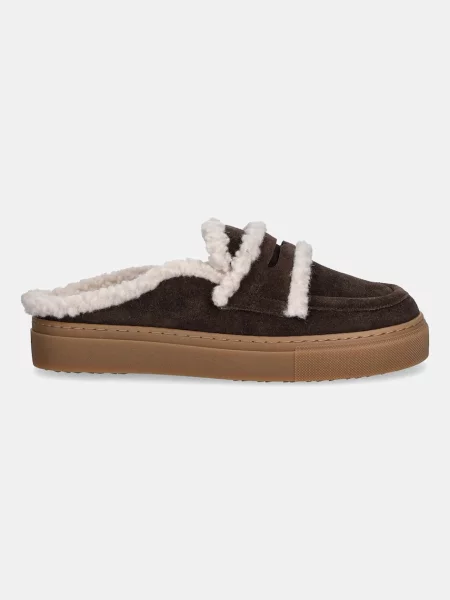 Inuikii kapcie zamszowe Mule Wool brązowy