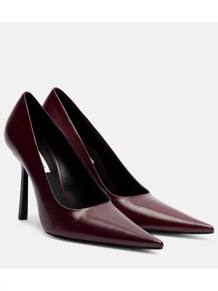 Pantofi cu toc Victoria Beckham din piele bordo