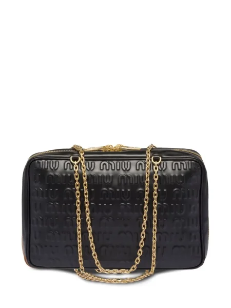 Geanta de piele Miu Miu din piele negru