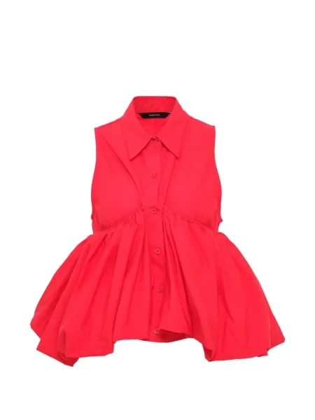 Kołnierzykowy koszula Pushbutton czerwona