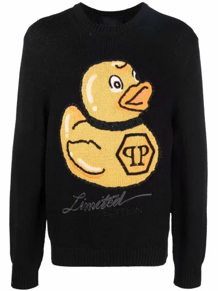 Pulover Philipp Plein cu broderie negru