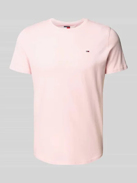 T-shirt o kroju z czystej bawełny różowa