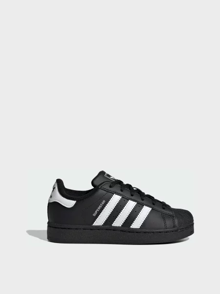 Шкіряні Дитячі Кросівки повсякденні adidas Superstar чорний