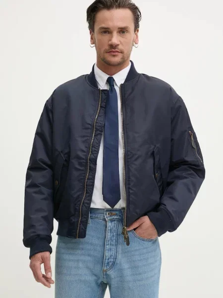 Яке бомбър Guess Jeans преходен модел тъмносиньо