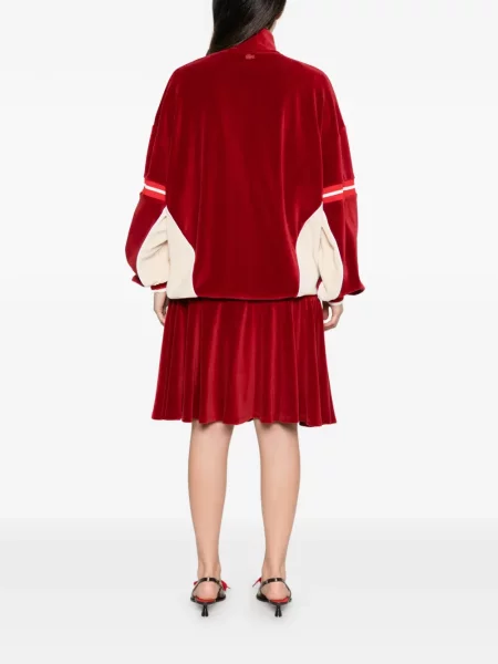 Rochie mini Lacoste de catifea roșu