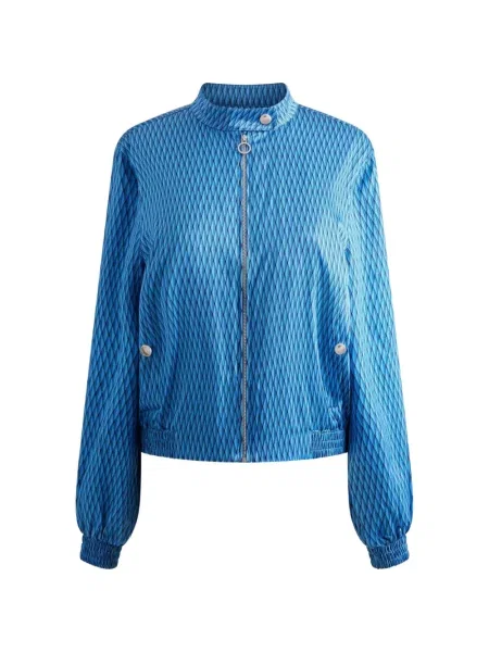 Kołnierzykowy kurtka bomber Fusalp z nadrukiem biker niebieski