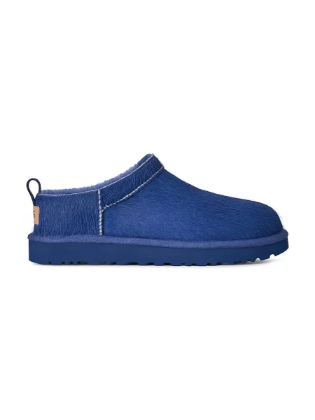 UGG papuci de casă pentru femei din piele W Classic Micro Calf Hair albastru