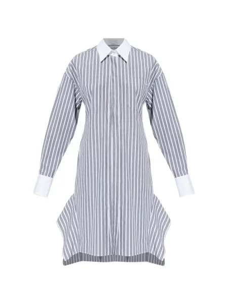 Rochie tip cămașă Stella Mccartney cu dungi de costum gri