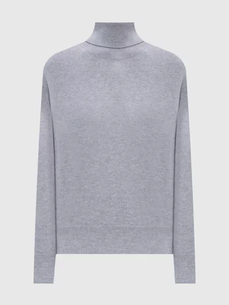 Светр з вовни шовку та кашеміру з ланцюжком моніль Peserico сірий