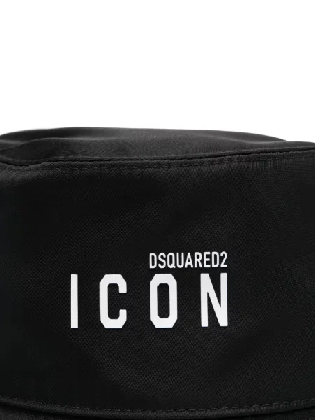 Klobouk Dsquared2 s potiskem černý
