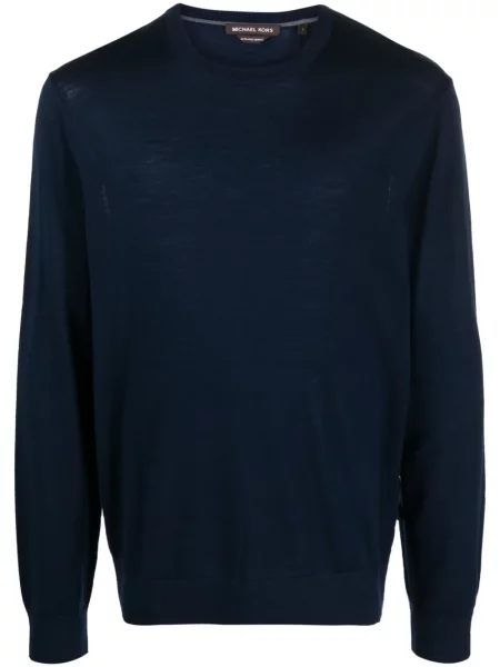 Pulover Michael Kors de lână cu decolteu rotund albastru