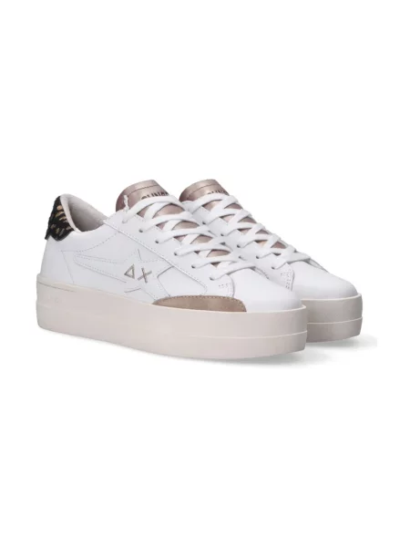Sneakersy Sun68 skórzane białe