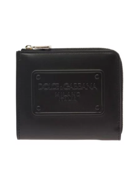 Portfel Dolce And Gabbana skórzany z logo czarny