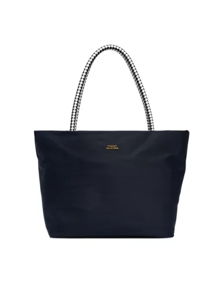 Τσάντα Tommy Hilfiger Th Marina Hobo/Tote Nylon Σκούρο μπλε