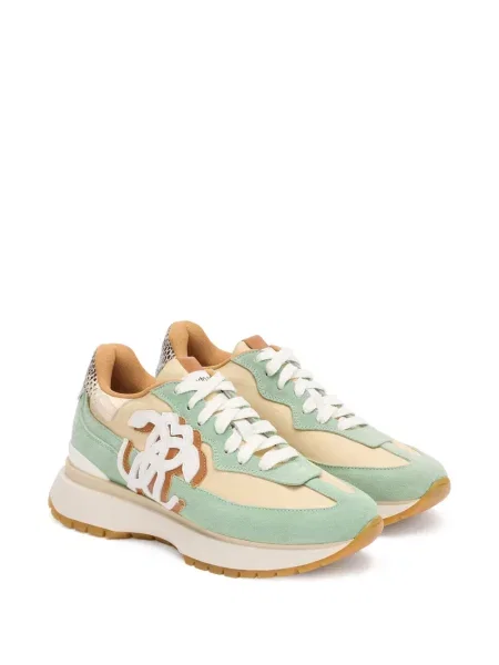 Sneakerși Roberto Cavalli din piele verde