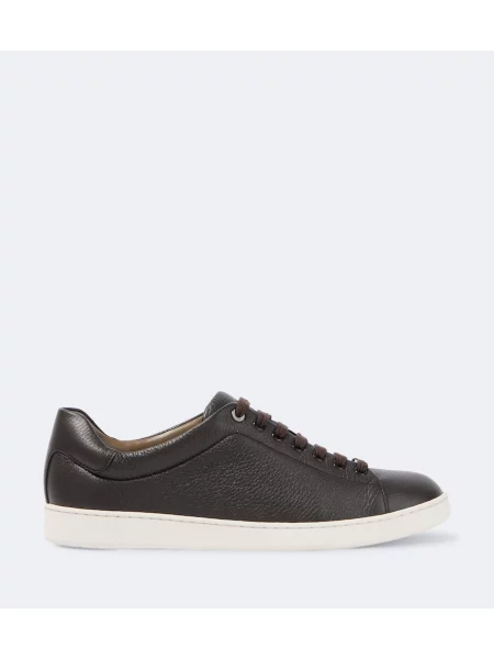 Sneakerși Brioni din piele maro
