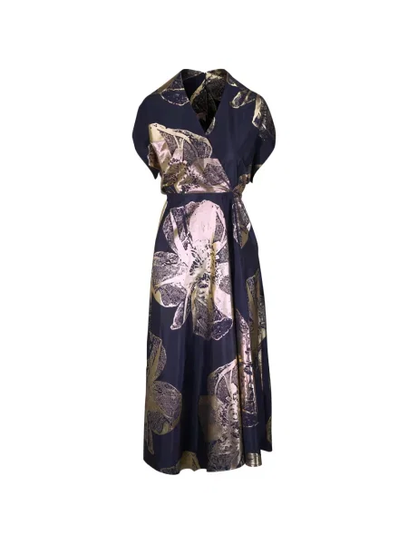 Sukienka midi Zero + Maria Cornejo w kwiatki z dekoltem w serek