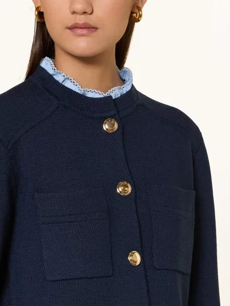 Sandro Kardigan Z Odpinanym Kołnierzem blau granatowy