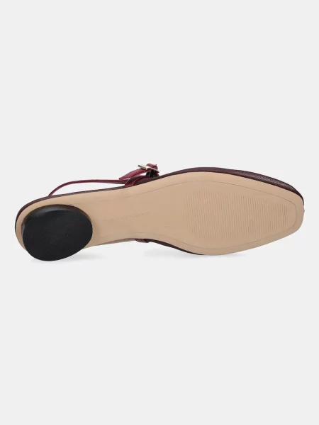 Tommy Hilfiger baleriny MESH ROUND HEEL BALLERINA z odkrytą piętą bordowy