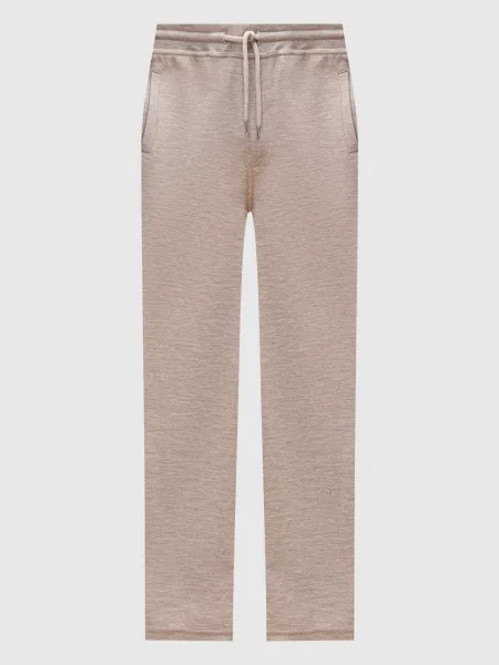 Меланжеві спортивні штани з кашеміру та шовку Brunello Cucinelli бежеві