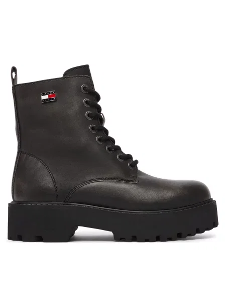 Tommy Jeans Trappers Tjw Platform Brushed Lth Boots negru
