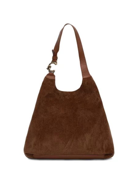 Τσάντα shopper Coccinelle κοτλέ καφέ