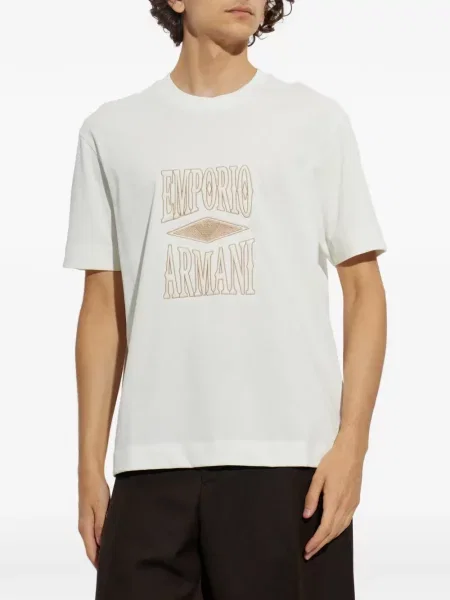 Tricou Emporio Armani cu autograf alb