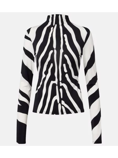 Top Ferragamo z nadrukiem w zebrę czarny