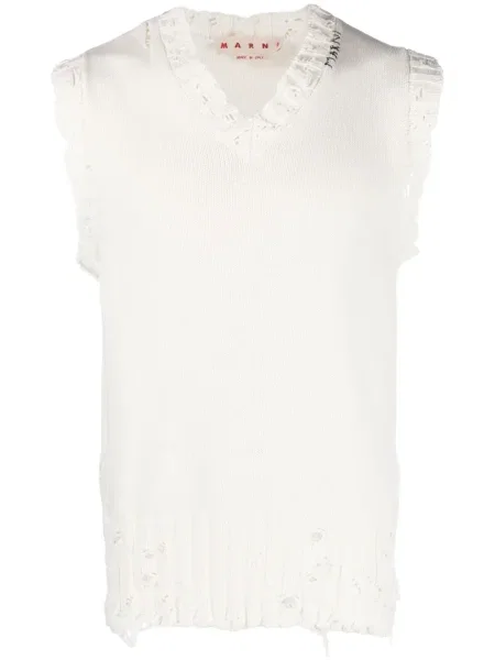 Vestă Marni zdrențuiți alb
