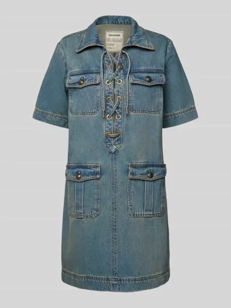 Sukienka jeansowa z z patką model ‘RECORD’ Zadig & Voltaire niebieska