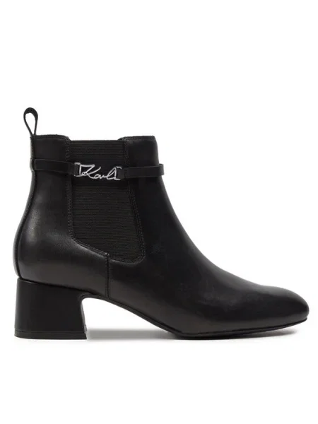 Кожени боти челси Karl Lagerfeld BONNIE с дебел черно
