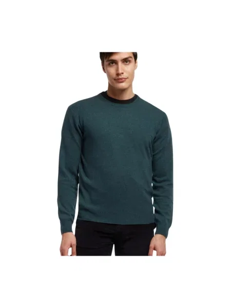 Sweter Brooks Brothers z kaszmiru z okrągłym dekoltem zielony