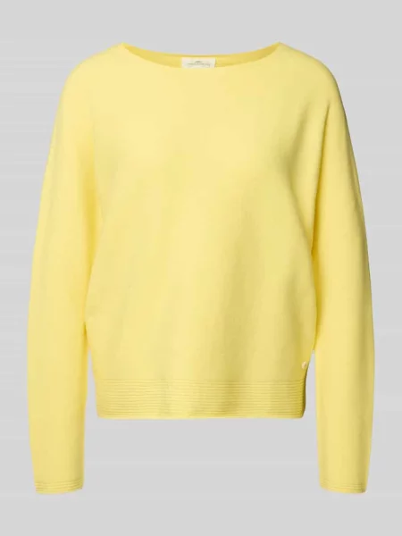 Sweter z dzianiny z okrągłym dekoltem i detalem z logo Fynch-hatton