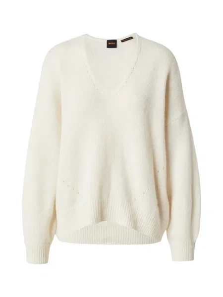 BOSS Orange Pulover Fondyssa murdar alb