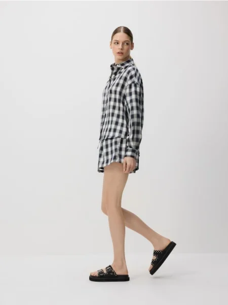 Reserved Szorty w kratę czarny