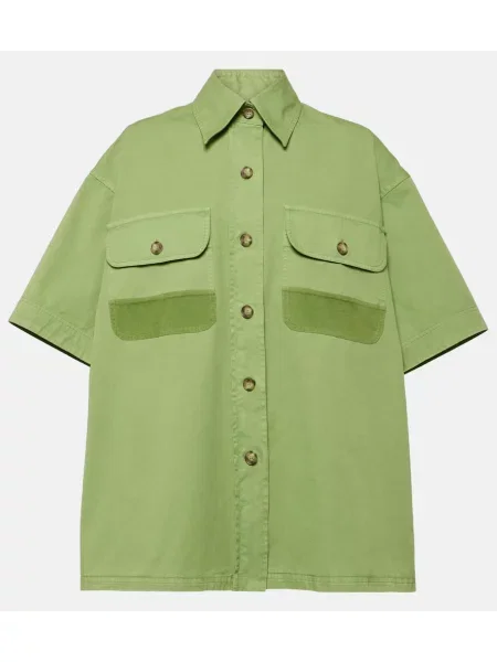 Cămașă Stella Mccartney din canvas verde