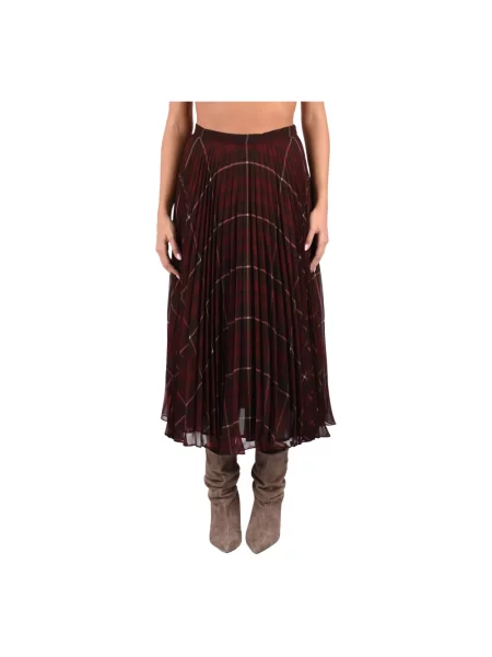 Długa spódnica maxi Max Mara Studio w kratę czerwona