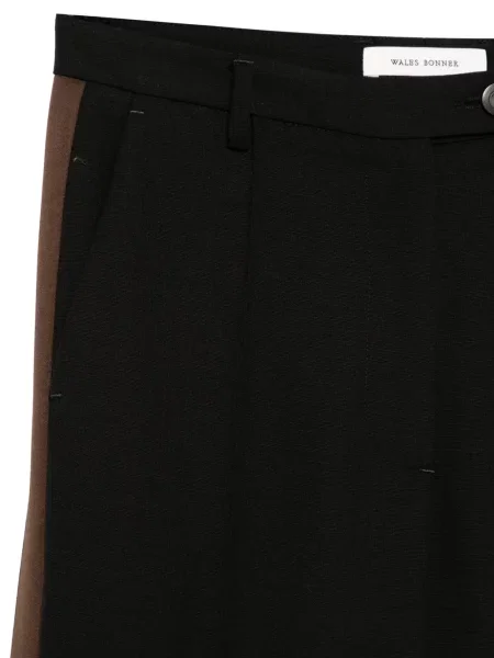 Pantaloni Wales Bonner cu broderie cu dungi negru