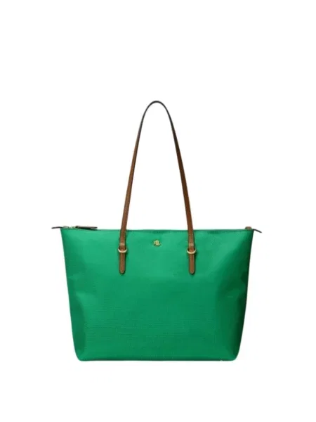 Torebka skórzana Ralph Lauren skórzana zielona