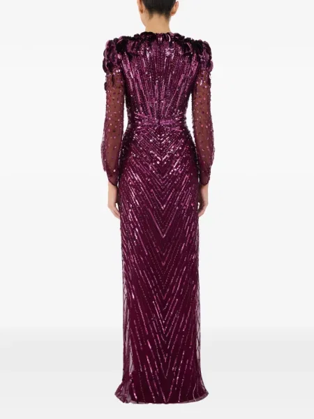 Rochie maxi Jenny Packham cu paiete de costum violet