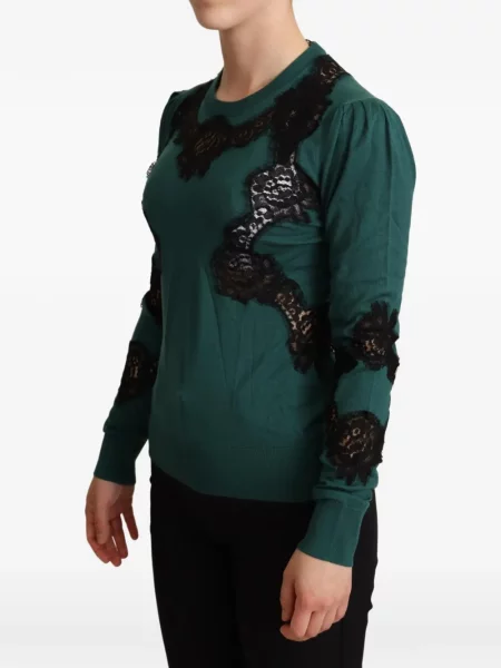 Pulover Dolce & Gabbana din dantelă verde